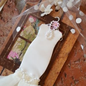 Bridal Gift Tag Rustic Wedding Dress